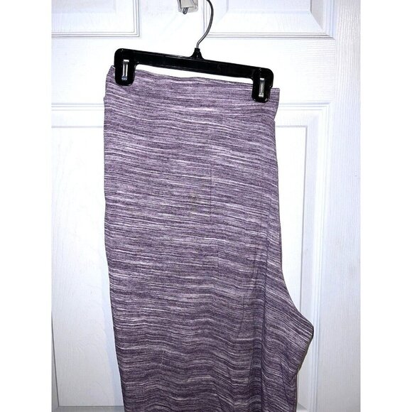 LOGO LOUNGE Womens Heather Purple Wide Leg Pull On Capri Pants Sz 1X - Picture 3 of 10